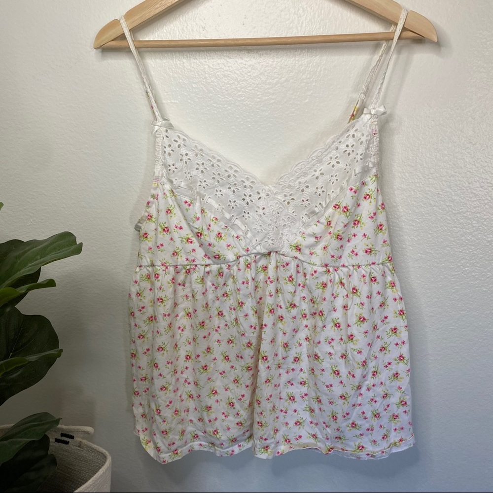 Victoria Secret Green Yellow Pink Floral Babydoll